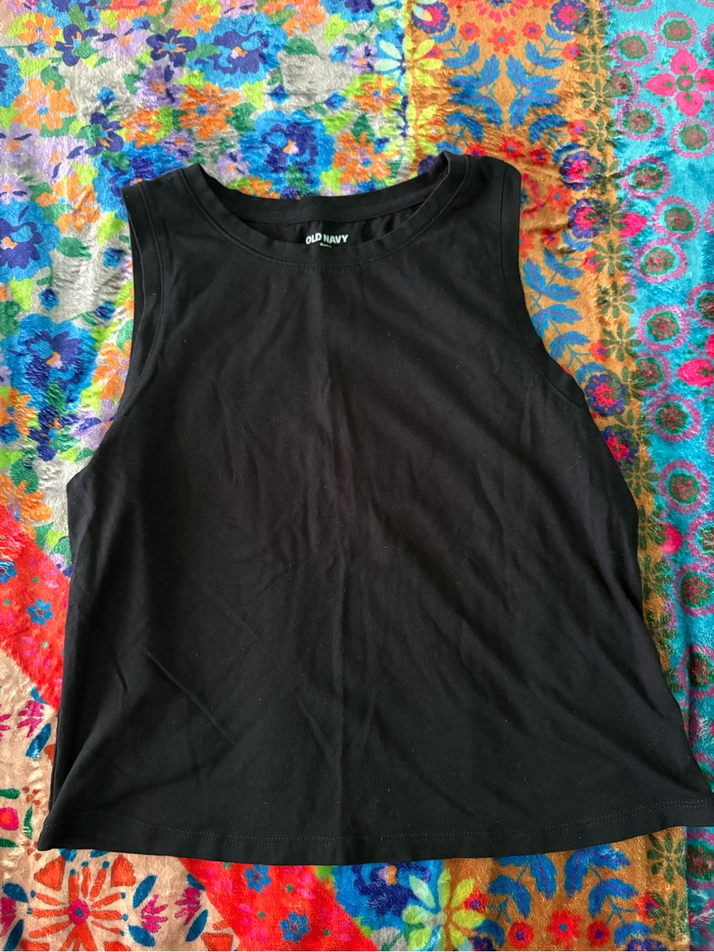 Old Navy Black Soft Sleeveless Crewneck Top